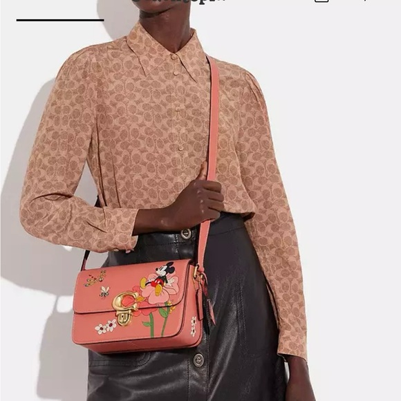 DISNEY X COACH Studio Shoulder Bag With Mickey Mouse And Flowers - Picture 5 of 5